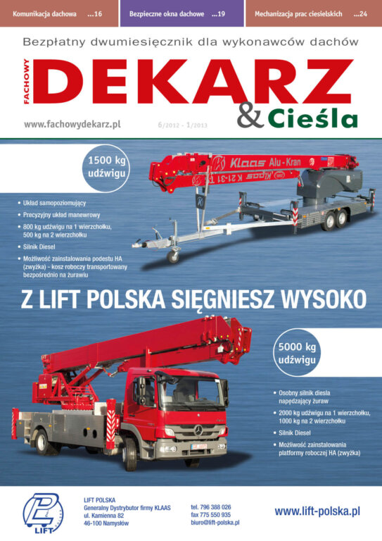 Fachowy Dekarz & Cieśla 2012-6, 2013-1 okładka