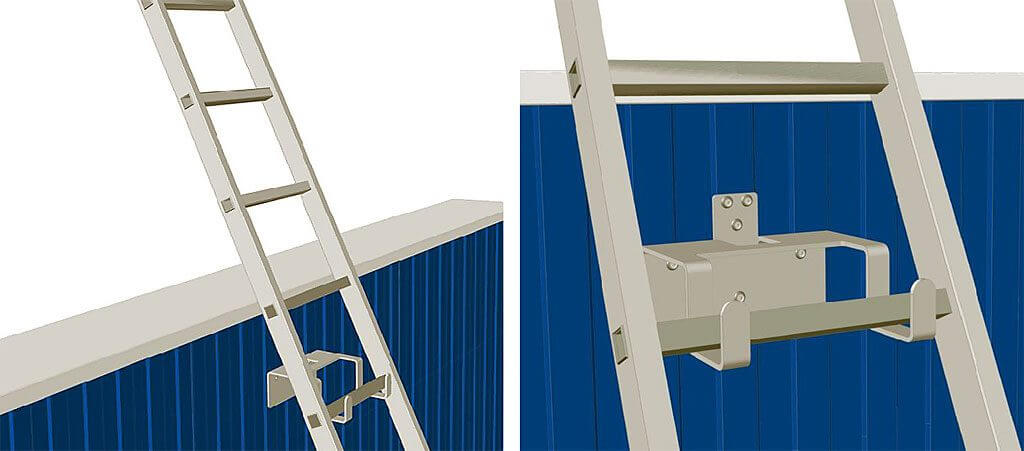 Fot. 4. Lux Top® LS IV - zabezpieczenie drabiny przy dachach płaskich mocowane do fasady.