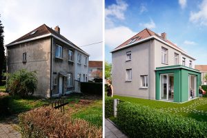 Projekt RenovActive Budynek jednorodzinny w Brukseli po remoncie.