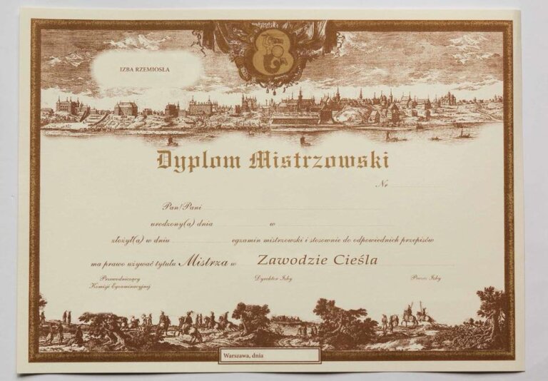 dyplom mistrzowski ozdobny