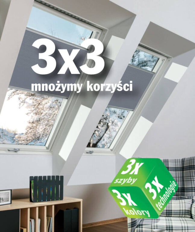 Trzyszybowe okna dachowe