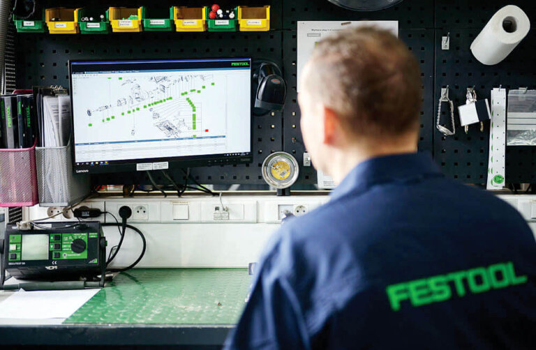 Kontrola bezpieczeństwa elektrycznego potwierdzona certyfikatem. Festool SERVICE
