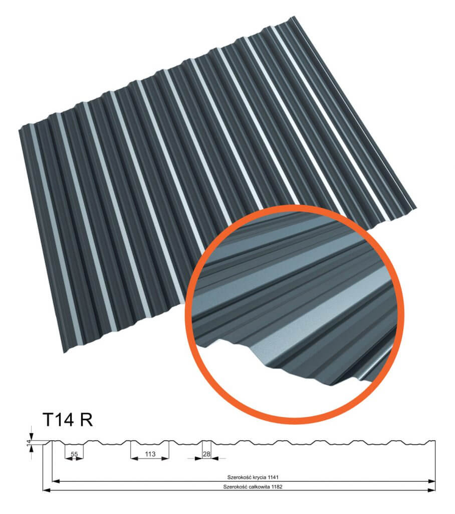 Blachy trapezowe HANBUD T14 R