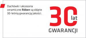 Ciężkie pokrycia dachowe - zalety - dachówki i akcesoria ceramiczne Röben są objęte 30-letnią gwarancją jakości.