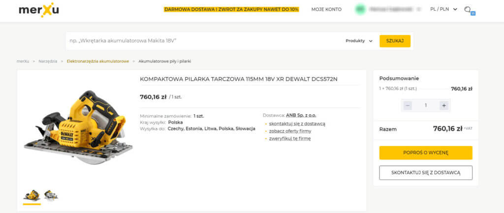 Kompaktowa pilarka tarczowa - merXu