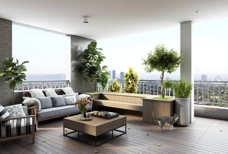 Stylowy taras lub balkon