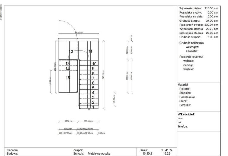 schodów projekt