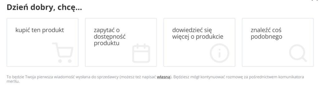 Z poziomu komunikatora można również negocjować cenę produktów.