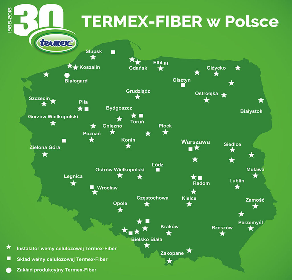 Sieć instalatorów Termex obejmuje cały kraj. Od 2020 roku dystrybutorem Termex została sieć hurtowni SIG.