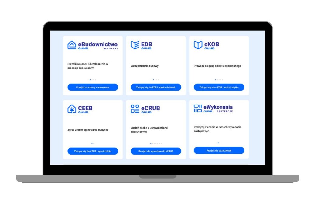Portal eBudownictwo – widok strony e-budownictwo.gunb.gov.pl Autor GUNB