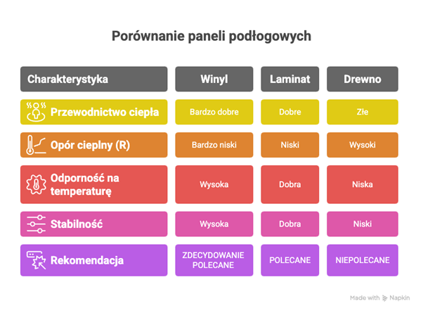 Panele na ogrzewanie podłogowe porownanie