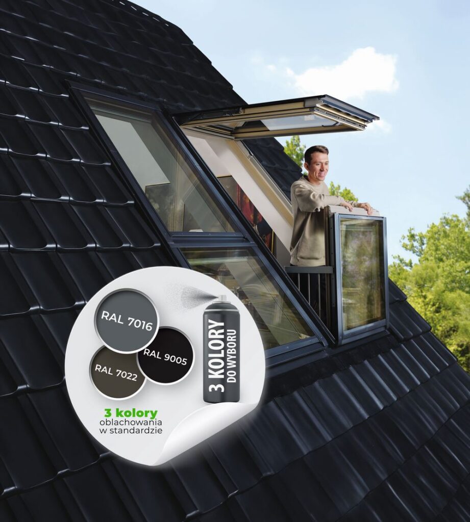 Nowy design zewnętrznego oblachowania nadaje oknom dachowym z linii GREENVIEW atrakcyjnego wyglądu i nowoczesnego charakteru.