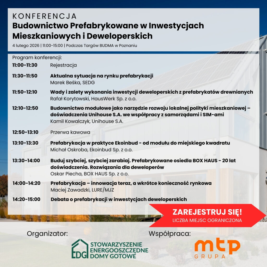 Konferencja: Budownictwo Prefabrykowane w Inwestycjach Mieszkaniowych i Deweloperskich
