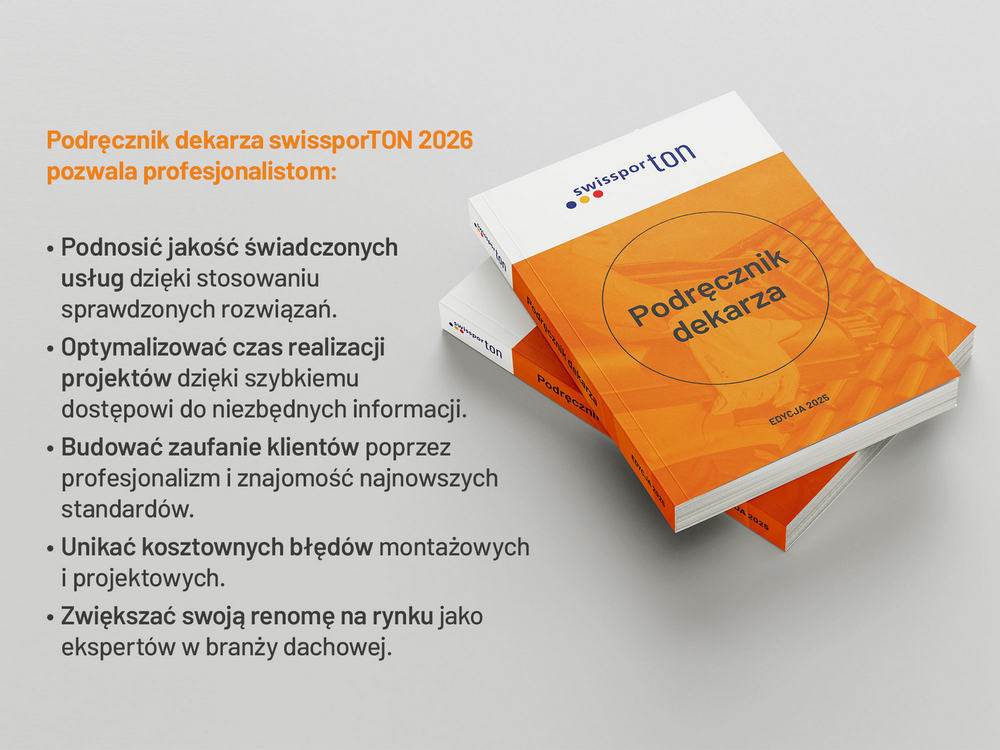 Podręcznik dekarza swissporTON dostarcza konkretne dane i specyfikacje w sposób usystematyzowany i przystępny
